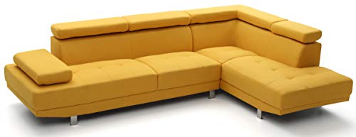 Glory Furniture Riveredge , Yellow Sectional (2 Boxes), 28"H X 109"W X 34"D,