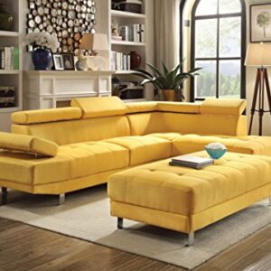 Glory Furniture Riveredge , Yellow Sectional (2 Boxes), 28"H X 109"W X 34"D,
