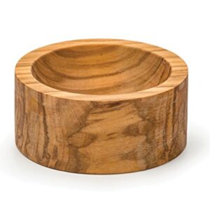 RSVP International Olive Wood Condiment Pinch Bowl, 3" | Rustic, Natural Authentic Italian Olive Wood | Classic Style for Kitchens, Tables, & More | Functional for Salts, Peppers, & Herbs