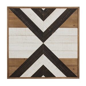 kate and laurel baralt shiplap wood plank art, black, white and rustic brown
