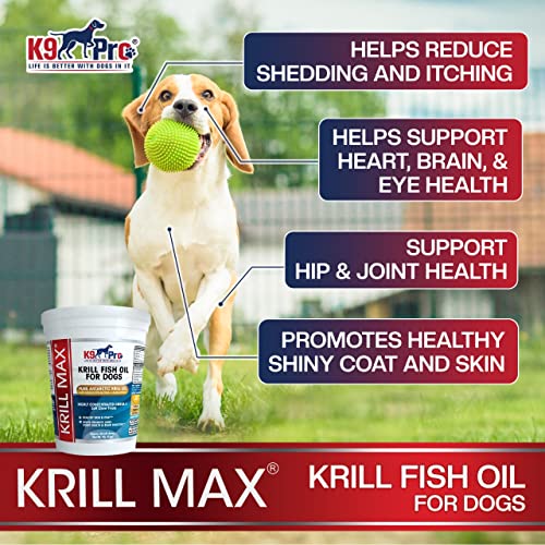 Krill Oil for Dogs Omega Bites - Fish Oil for Dogs - Dog Shedding Supplement - Deshedding Vitamins Anti Itch Omega Chews Krill Oil Dog Chews Antioxidant for Shed Control Omega 3 6 9 for Dogs