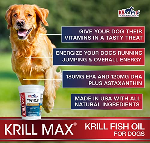 Krill Oil for Dogs Omega Bites - Fish Oil for Dogs - Dog Shedding Supplement - Deshedding Vitamins Anti Itch Omega Chews Krill Oil Dog Chews Antioxidant for Shed Control Omega 3 6 9 for Dogs