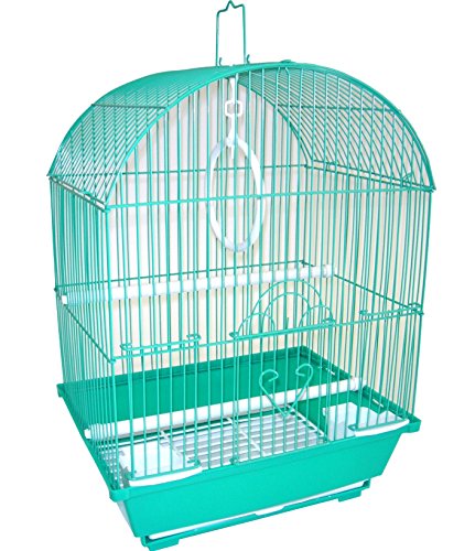 YML A1104GRN Round Top Style Small Parakeet Cage, 11 x 9 x 16