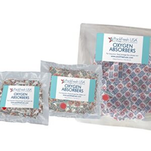 PackFreshUSA: Oxygen Absorber Combo - Contains 3 Sizes 50cc, 100cc, and 300cc- Food Grade - Non-Toxic - Food Preservation - Long-Term Food Storage Guide Included - 75 Pack (25 Count of Each Size)