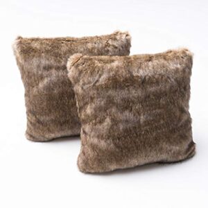 christopher knight home elise fabric pillows with polyester fiber fill, 2-pcs set, dark brown