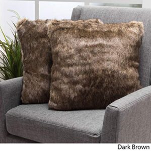 Christopher Knight Home Elise Fabric Pillows with Polyester Fiber Fill, 2-Pcs Set, Dark Brown