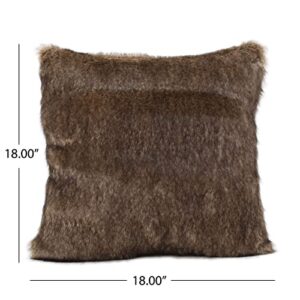 Christopher Knight Home Elise Fabric Pillows with Polyester Fiber Fill, 2-Pcs Set, Dark Brown