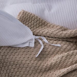 Merryfeel Waffle Duvet Cover Set,100% Cotton Waffle Weave Textured Duvet Cover Set - Full/Queen White