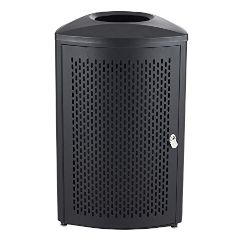 Safco Products 9960BL Nook Indoor Trash Receptacle, 20 Gallon, Triangular Shape for Corners, Steel Frame, Rigid Plastic Liner, Black