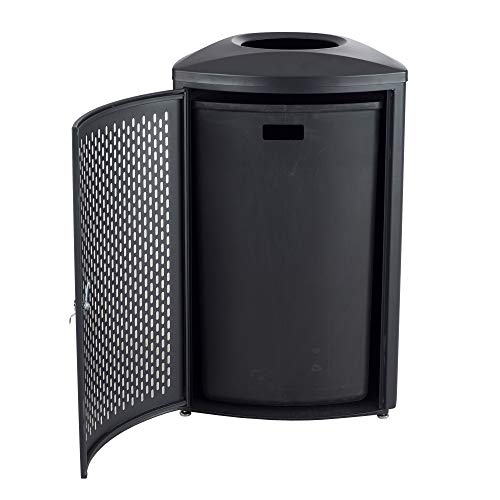 Safco Products 9960BL Nook Indoor Trash Receptacle, 20 Gallon, Triangular Shape for Corners, Steel Frame, Rigid Plastic Liner, Black