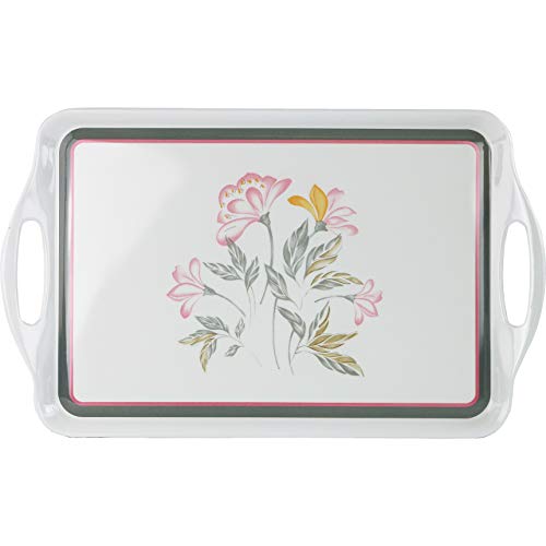 Reston Lloyd Set of 2, Pink Trio Corelle Coordinates Rectangular and Tidbit Serving Tray Set