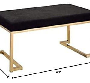 ACME Furniture Boice Bench, One Size, Black Fabric and Champagne