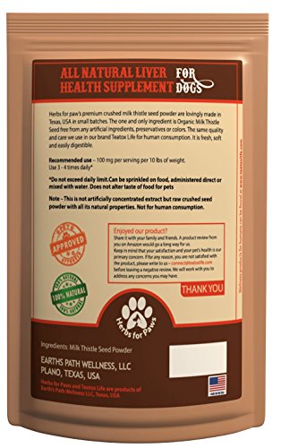 Milk Thistle for Dogs Liver Detox Support (120 GMS), Canine and Cat Liver Support Supplement Powder Without Capsules, Pills