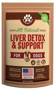milk thistle for dogs liver detox support (120 gms), canine and cat liver support supplement powder without capsules, pills
