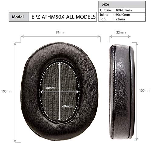 Dekoni Audio Elite Sheepskin Ear Pads Compatible for Audio Technica ATHM50X Headphones