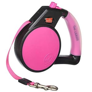 Wigzi Retractable Gel Handle Leash, Small Pink