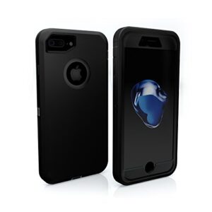 iPhone 7 Plus Case, ToughBox® [Armor Series] [Shock Proof] for Apple iPhone 7 Plus Case [Built in Screen Protector] [with Holster & Belt Clip] [Fits OtterBox Defender Series Belt Clip] (■ Black)