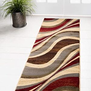 Unique Loom Barista Collection Area Rug - Ngada (2' 2" x 6' 1" Runner, Beige/ Red)