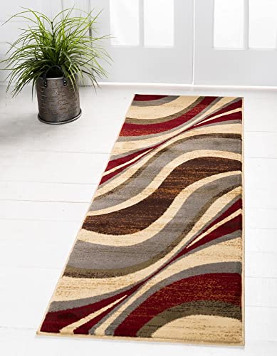 Unique Loom Barista Collection Area Rug - Ngada (2' 2" x 6' 1" Runner, Beige/ Red)