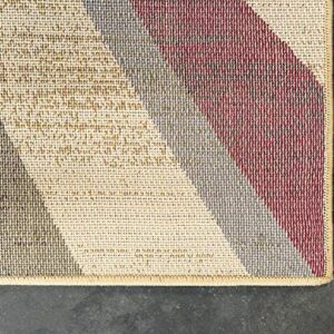 Unique Loom Barista Collection Area Rug - Ngada (2' 2" x 6' 1" Runner, Beige/ Red)