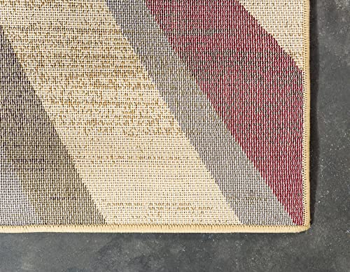 Unique Loom Barista Collection Area Rug - Ngada (2' 2" x 6' 1" Runner, Beige/ Red)