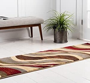 Unique Loom Barista Collection Area Rug - Ngada (2' 2" x 6' 1" Runner, Beige/ Red)