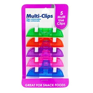 Brite Concepts, Multi-Clips, Plastic, Assorted Bright colors, 5-Count