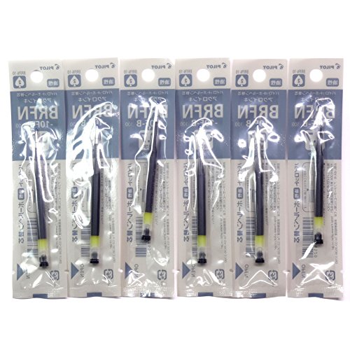 Pilot 0.7mm Black Ink Refill(BRFN-10F-B), for Dr. Grip Ballpoint Pen, × 6 Pack/Total 6 pcs