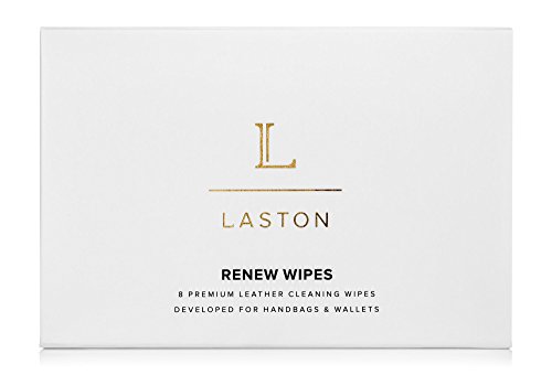 Laston Renew 8ct Leather Purse Cleaner Handbag Wipes | Cleans, Rescues, & Renews Luxury Designer Handbags, Purses, Wallets | 8 Individually-Packed Single Travel Wipes Per Box