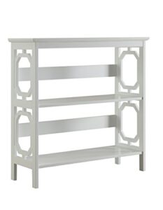 convenience concepts omega 3 tier bookcase, white