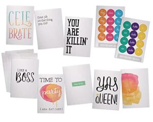 all occasion sassy greeting cards assortment - 48 pack cards with envelopes and sticker seals - birthday, graduation, encouragement, congratulations cards for men, women, and kids