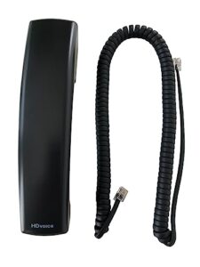 the voip lounge replacement hd voice handset with curly cord for polycom vvx series ip phones 300 301 310 311 400 401 410 411 500 501 600 601 1500 black (please see full description below)