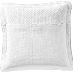 HISTORIC CHARLESTON King Charles Classic European Matelasse Cotton Decorative Pillow Case, Euro Sham (26" x 26"), White