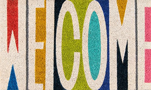 Novogratz by Momeni Aloha Collection Welcome Doormat, Multi, 1'6" x 2'6", Multicolor, 1'-6" x 2'-6"