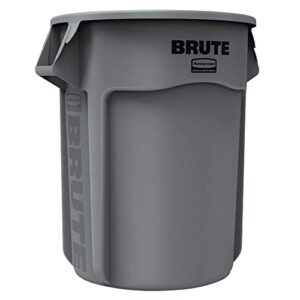 55 gallon rubbermaid brute round trash can, gray