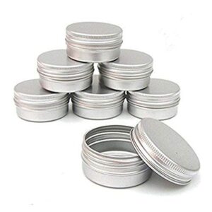 ctkcom 6-packs 3 oz screw top metal tins aluminum tin cans gram jar,90ml empty slip slide round containers for lip balm,salve,crafts,cosmetic,candles,storage kit(90g)