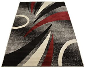 comfy collection new stripes design area rug modern contemporary rug 3 color options (grey, 18" x 30" mat)