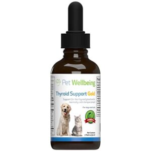 pet wellbeing thyroid support gold for cats - vet-formulated - supports overactive thyroid in felines - natural herbal supplement 2 fl oz (59 ml)
