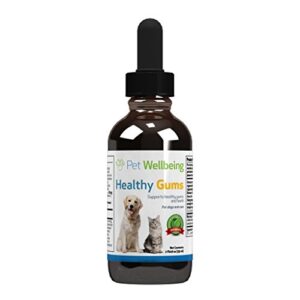 pet wellbeing - healthy gums for cats - natural support for for healthy gums, teeth and breath in felines - 2oz (59ml)