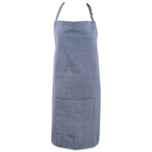 dii 100% cotton solid chambray kitchen set, chef apron, blue, 1 piece