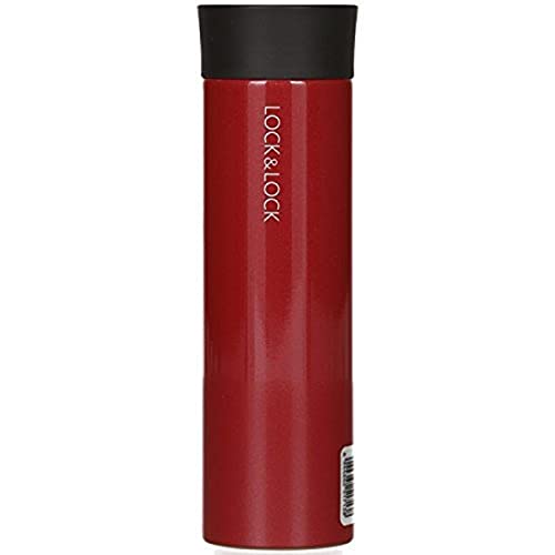 LOCK & LOCK Colorful Stainless Steel Vacuum Insulated Thermal Travel Mug 13.5oz Red, 13.5 oz