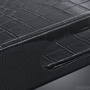 Home Redefined 18”x12” Rectangle Alligator Faux Leather Decorative Serving Tray with Handles, Black