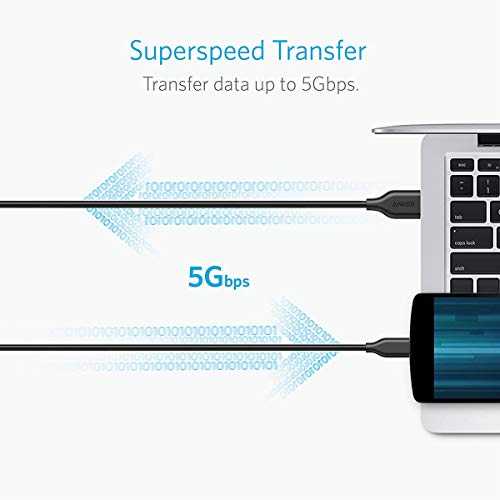 Anker , Powerline USB 3.0 to USB C Charger Cable (10ft) with 56k Ohm Pull-up Resistor for Samsung Galaxy Note 8, S8, S8+, S9, Oculus Quest, Sony XZ, LG V20 G5 G6, HTC 10 and More