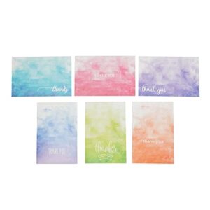 Blank Thank You Cards with Envelopes, Ombre Watercolor Designs (4x6 In, 48 Pack)