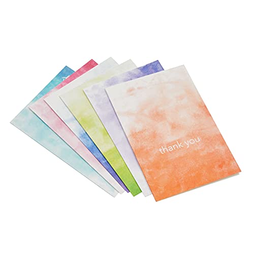 Blank Thank You Cards with Envelopes, Ombre Watercolor Designs (4x6 In, 48 Pack)