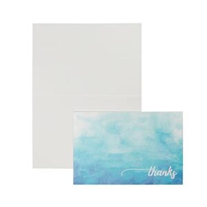 Blank Thank You Cards with Envelopes, Ombre Watercolor Designs (4x6 In, 48 Pack)