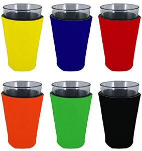 blank foam pint glass coolies (variety color 6 pack)