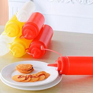 erioctry 3PCS Plastic Squeeze Sauce Bottles Dispenser/Seasoning Container for Mustard Ketchup Oil Cream Honey and Salad Dressing