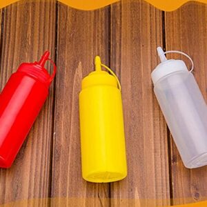 erioctry 3PCS Plastic Squeeze Sauce Bottles Dispenser/Seasoning Container for Mustard Ketchup Oil Cream Honey and Salad Dressing