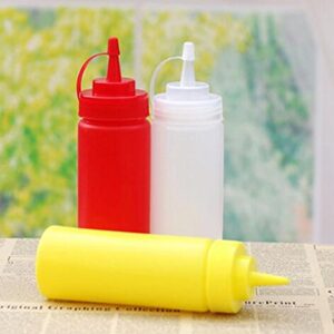 erioctry 3PCS Plastic Squeeze Sauce Bottles Dispenser/Seasoning Container for Mustard Ketchup Oil Cream Honey and Salad Dressing